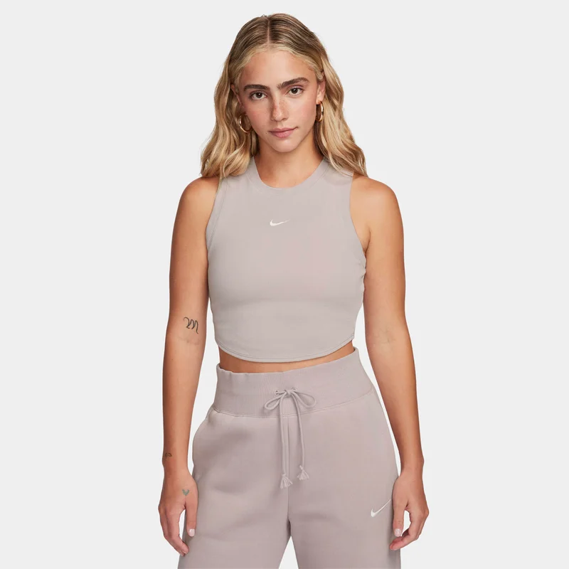 Nike Women's Sportswear Chill Tight Cropped Mini-Rib Tank Top