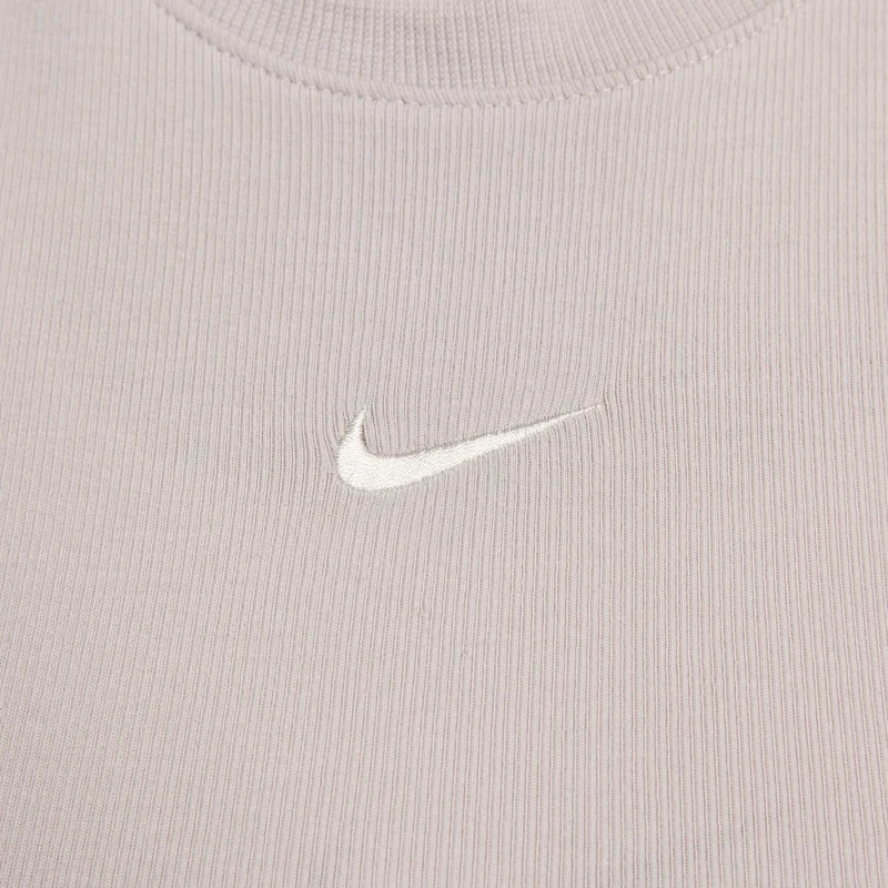 Nike Beige Women's Sportswear Chill Tight Cropped Mini-Rib Tank Top for Women | Best Price UAE