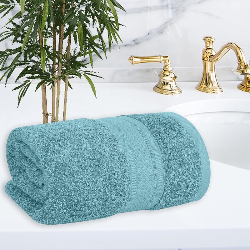 Eddika Super Soft and Highly Absorbent Bamboo Bath Towel for Men & Women Large Size 575 GSM (75 X 140 cm) (Blue) - Image 1