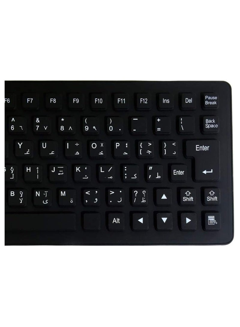 USB Flexible Waterproof Keyboard - English Arabic Silicone Gel - Portable for Laptop PC - Image 3