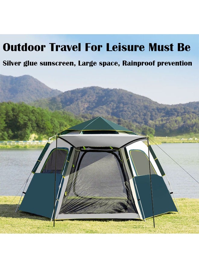 Cyber 3–4 Person Portable Automatic Pop-Up Instant Camping Tent (280×280×155 cm) | Quick Setup Durable Outdoor Tent with UV Protection | Ideal for Family Camping & Adventures - Image 2