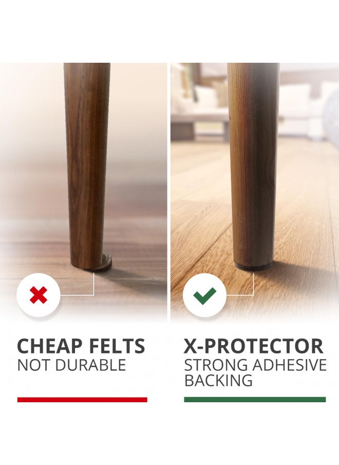 X-Protector X-PROTECTOR Felt Furniture Pads - 24 PCS 2" - Felt Pads Floor Protectors - Chair Felt Pads - Felt Pads for Furniture Feet - Furniture Pads for Hardwood Floors - Protect Your Floors! (Brown, Round)  - Image 3
