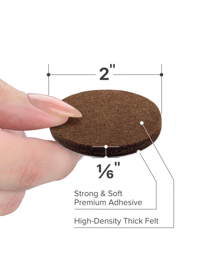 X-Protector X-PROTECTOR Felt Furniture Pads - 24 PCS 2" - Felt Pads Floor Protectors - Chair Felt Pads - Felt Pads for Furniture Feet - Furniture Pads for Hardwood Floors - Protect Your Floors! (Brown, Round)  - Image 5