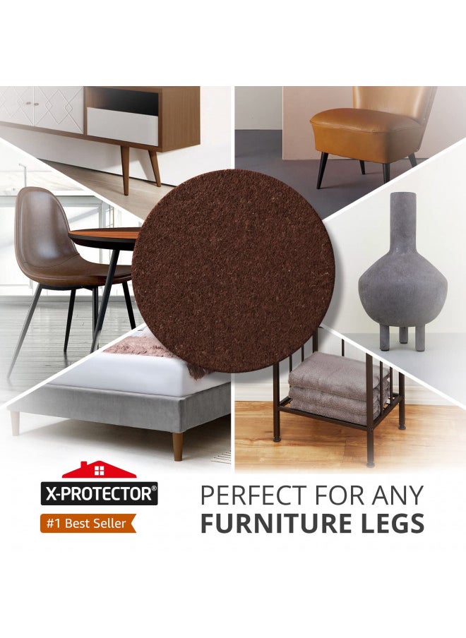 X-Protector X-PROTECTOR Felt Furniture Pads - 24 PCS 2" - Felt Pads Floor Protectors - Chair Felt Pads - Felt Pads for Furniture Feet - Furniture Pads for Hardwood Floors - Protect Your Floors! (Brown, Round)  - Image 2