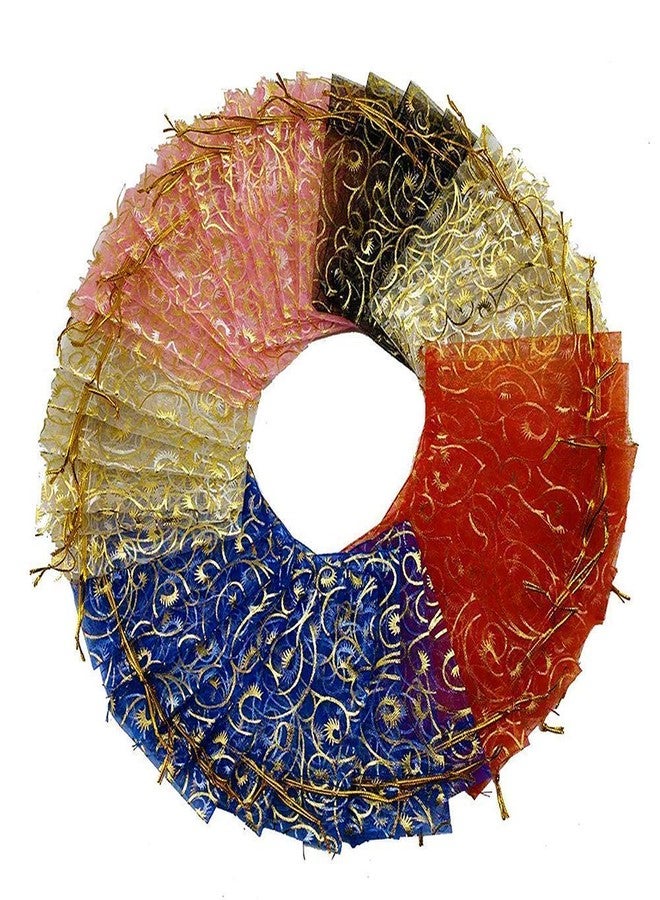 A Pioneer - (Pack of 10) |Orgenza Potli Bags for Women | Batva for Woman | Royal Clutch Batwa Bag | Bridal Potli Bag | Return Gift Bags| shagun,Dryfruit Bag, Chocolate Bag, Party Favour Bags