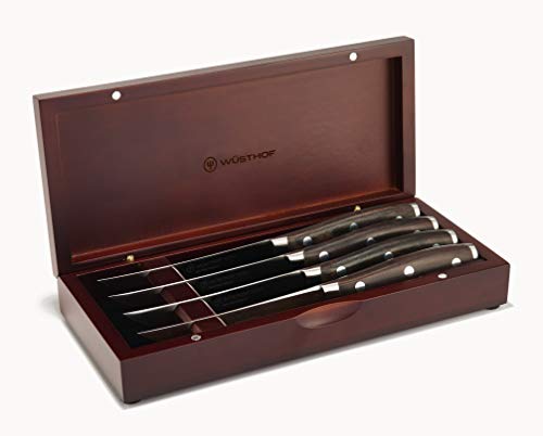 WÃ¼sthof Wsthof IKON Blackwood Steak Knife Set with Chest 4Piece Walnut