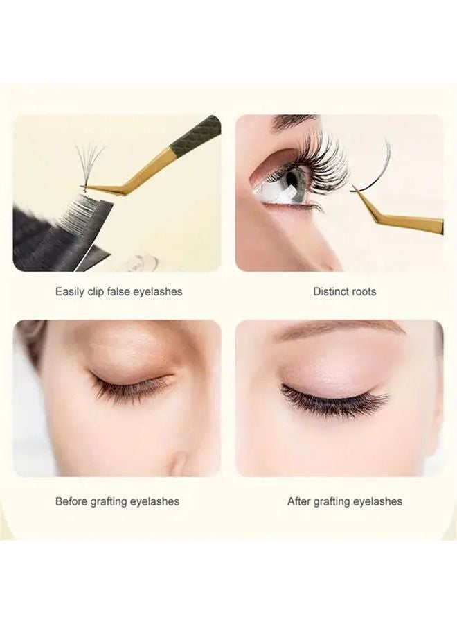 6 قطع ملاقيط معدنية دقيقة لامتدادات الرموش وفن الأظافر بطرف منحني - Image 3