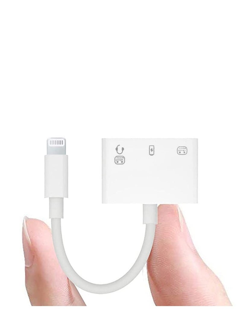 CATANES Dual 3.5mm Aux Audio Headphone Adapter with Charge Port 3 in 1 OTG Splitter Live Converter - Image 1