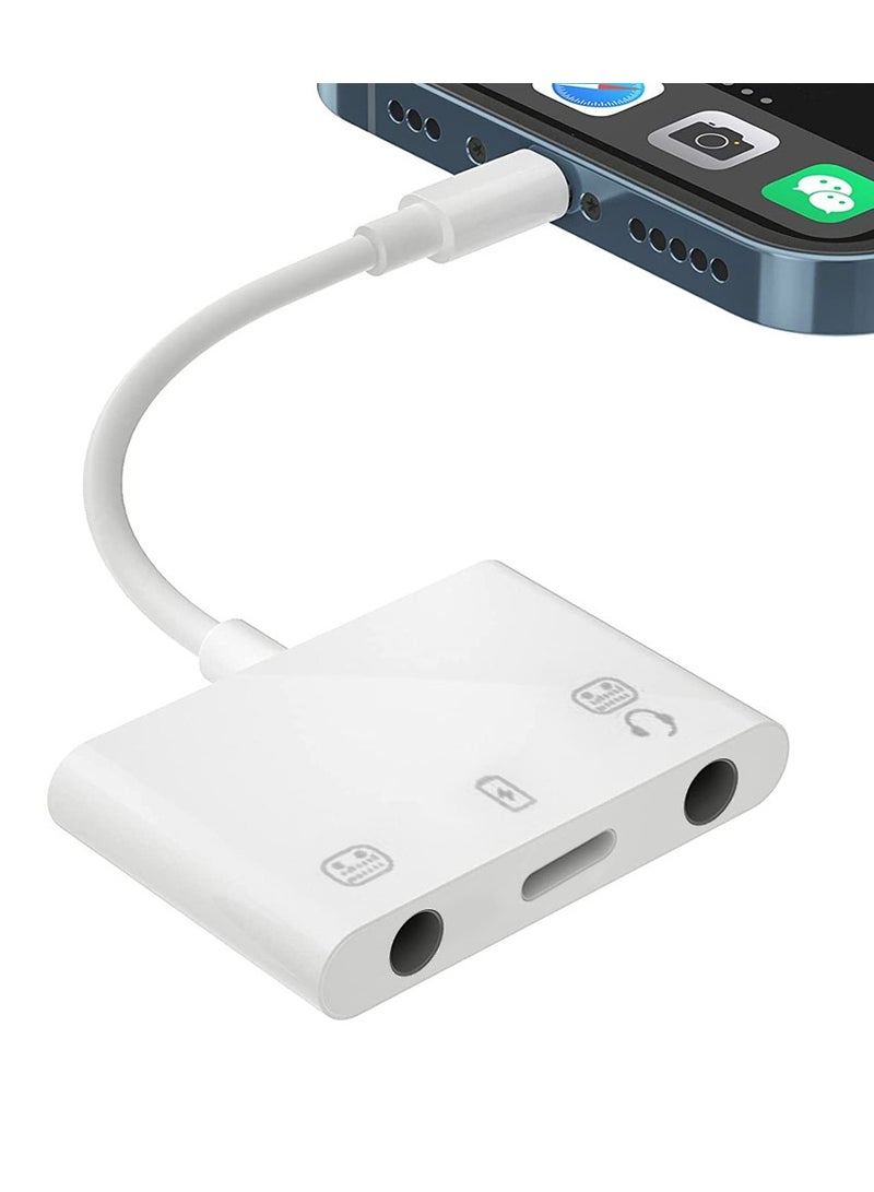 CATANES Dual 3.5mm Aux Audio Headphone Adapter with Charge Port 3 in 1 OTG Splitter Live Converter - Image 2