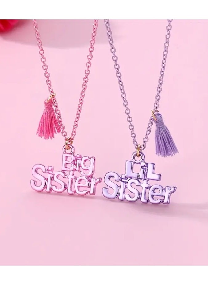 Goolsky 2Pcs/set Sweet Big Sister & LiL Sister Letter Pendant Chain Necklace, BFF Friendship Jewelry Gifts For Best Friend  - Image 5