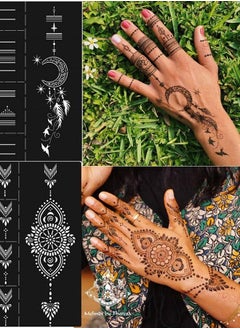 Divawoo 12 Sheet Henna Tattoo Stencils, Hand Temporary Tattoo Stickers, Indian Arabian Self Adhesive Tattoo Templates  - Image 2