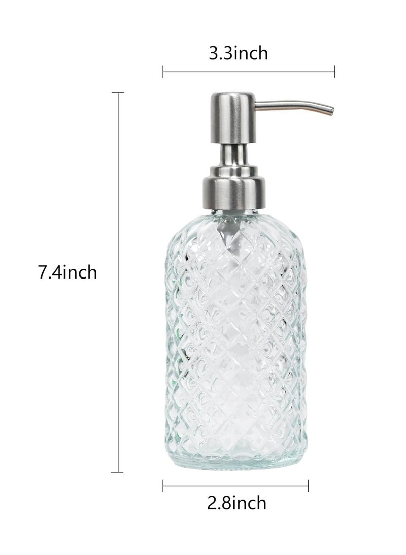 موزع صابون زجاجي 400 مل ، زجاجة صابون اليدين ، زجاجة جل الاستحمام للحمام ، زجاجة شامبو شفافة فارغة ، زجاجة توزيع اللوشن - Image 2