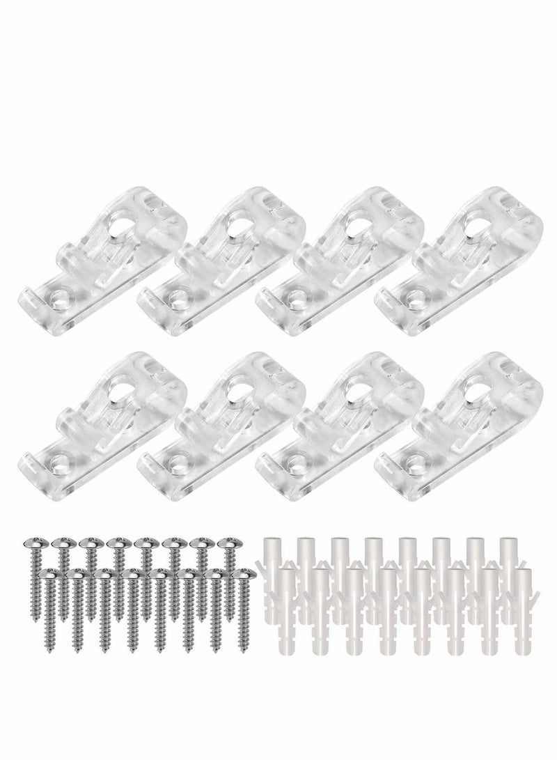 Excefore Clear Roller Blind Clip with Screws, Plastic Pillars for Vertical Roman Roller Blinds Ball Chain Cord Control Blind Safety Clip for Cord Child - Image 1