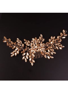 BERYUAN Hair Comb Women Handmade Wedding Champagne Rhinestone Crystal Flower Headpiece for Bride Bridal Headpieces for Women Girls 