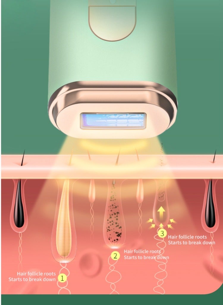 جهاز إزالة الشعر بنظام IPL بدون ألم - 5 مستويات طاقة، للجسم والوجه، مع وضع العمل التلقائي - Image 5