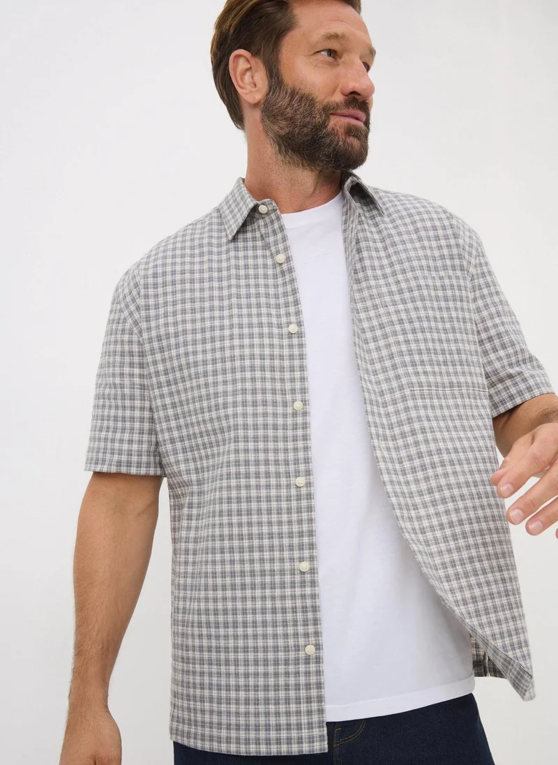 Matalan Charcoal Mini Check Shirt