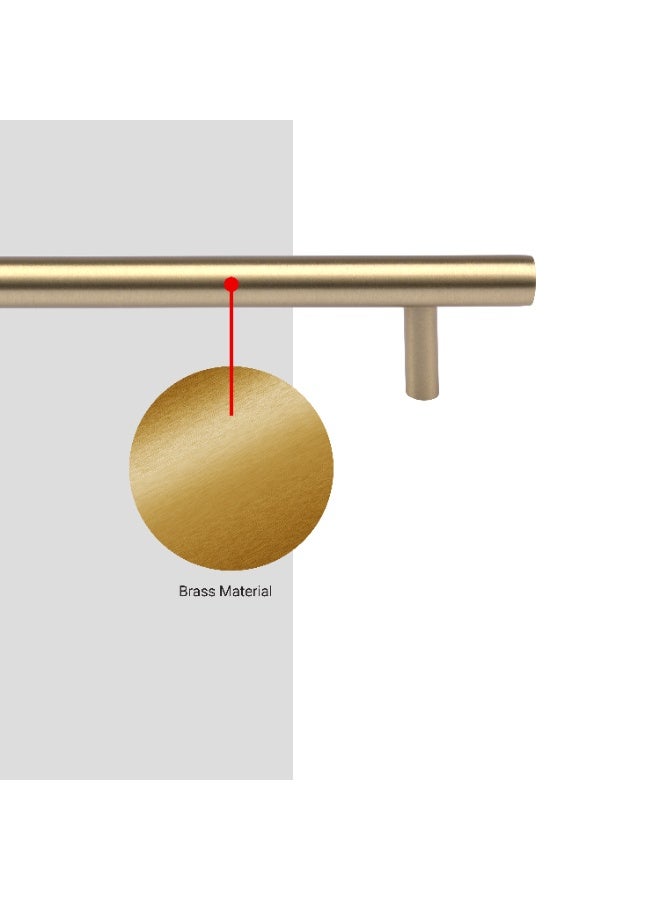 CINCINNO Cincinno Vigor Premium Solid Brass Pull Handle 190mm Length With 2-Year Colour Warranty – Stylish & Durable for Drawers, Kitchen Cabinets & Furniture (Brushed Natural Brass Finish)  - Image 4