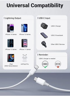 TecV كابل شاحن iPhone [معتمد من MFi] كابل USB C إلى Lightning شحن سريع توصيل الطاقة PD 20W كابل iPhone لـ iPhone 14/14 Pro/14 Plus/14 Pro Max، iPad Pro، iPhone 8-13 جميع السلاسل  - Image 5