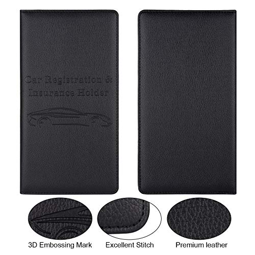 Cacturism Car Registration and Insurance Holder with Magnetic Shut, Vehicle Glove Box Car Organizer, Men Women Interior Car Accessories for Cards, Essential Document, Driver License, Black - Image 5