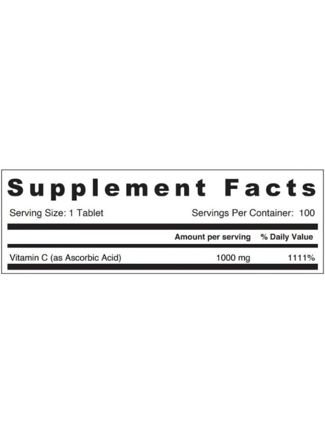 SUNSHINE NUTRITION فيتامين سي 1000 ملغ لدعم وظيفة المناعة مضاد أكسدة 100 قرص - Image 2