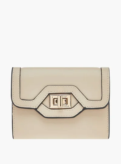 Celeste Womens Solid Bi-Fold Wallet With Lock Clasp Closure