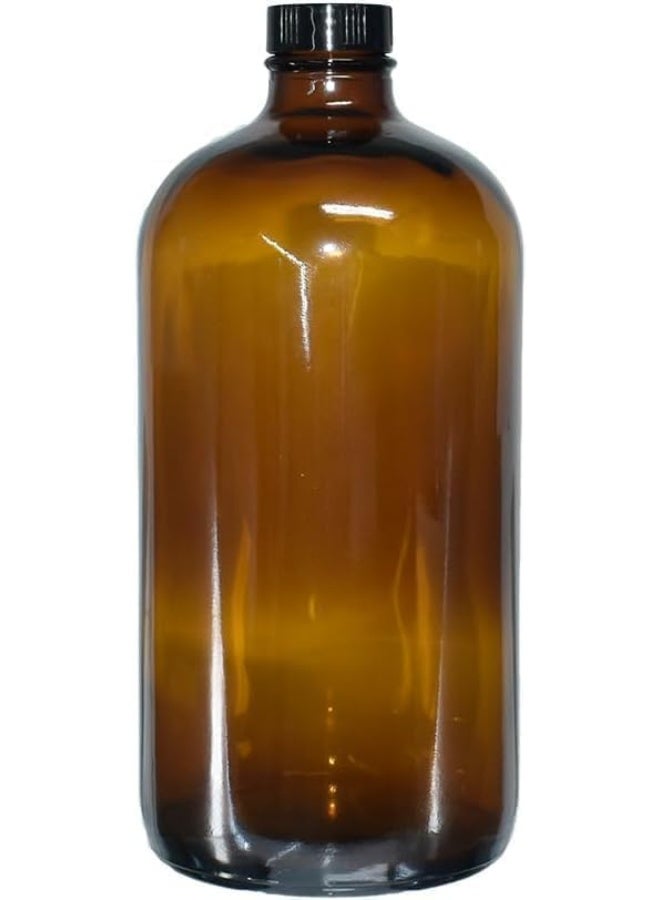 Luxoraq 2-Pcs Amber Glass Bottles 500ml – Refillable Boston Round Containers with Black Caps for Essential Oils, Shampoo, Lotion, Soap, Cleaning Solutions, Lab Use – UV Protection Leakproof Bottles - Image 3