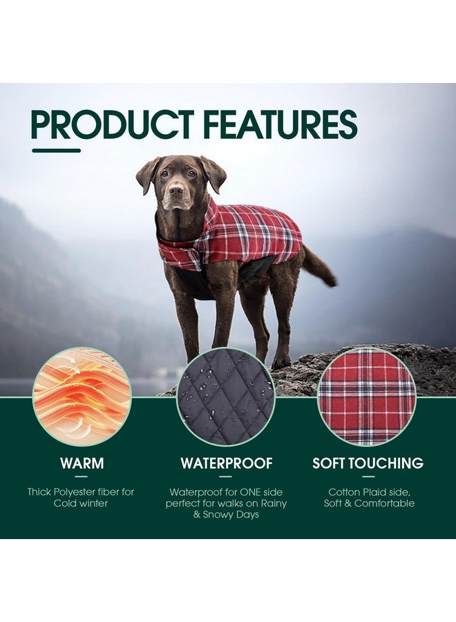Kuoser Dog Coats Dog Jackets Waterproof Coats For Dogs Windproof Cold Weather Coats Small Medium Large Dog Clothes Reversible British Plaid Dog Sweaters Pets Apparel Winter Vest For Dog Beige 3XL - Image 2