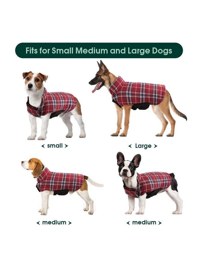 Kuoser Dog Coats Dog Jackets Waterproof Coats For Dogs Windproof Cold Weather Coats Small Medium Large Dog Clothes Reversible British Plaid Dog Sweaters Pets Apparel Winter Vest For Dog Beige 3XL - Image 4
