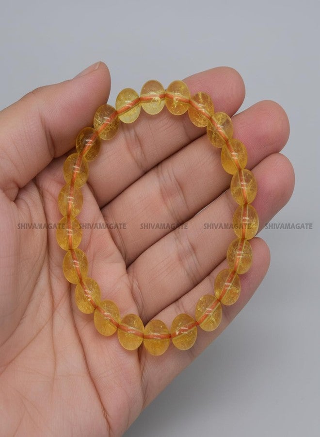 SHIVAMAGATE Certified Citrine Bracelet | 8mm Beads | Energized for Financial Luck & Prosperity | Unisex Jewelry for Men, Women, Boys & Girls" (Pack of 1) - Image 5