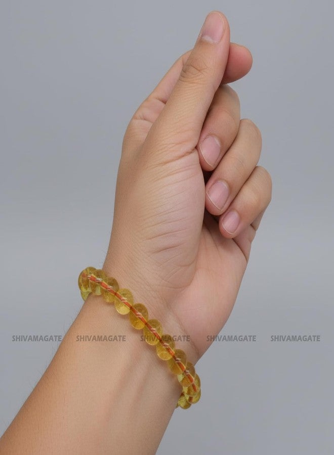 SHIVAMAGATE Certified Citrine Bracelet | 8mm Beads | Energized for Financial Luck & Prosperity | Unisex Jewelry for Men, Women, Boys & Girls" (Pack of 1) - Image 4