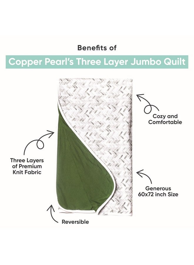 Copper Pearl Copper Pearl Jumbo 3-Layer Baby Blanket: Soft Baby Quilts for Boys and Girls | Breathable, Cozy, Toddler Blanket | Baby Quilt for Newborns | 46x46 Premium Polyester/Rayon | Daisy - Image 2
