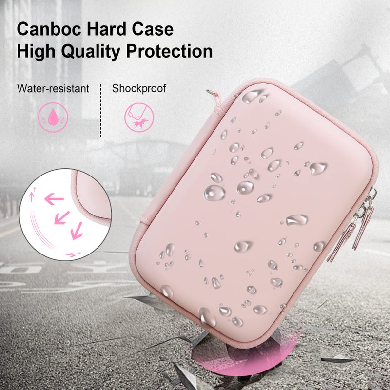 Canboc Hard Case for Fujifilm Instax Mini Link 3/ Fujifilm Instax Mini Link 2/ Instax Mini Link Smartphone Printer, Mesh pocket fit Instax Mini Instant Film and Cable, Soft Pink - Image 4