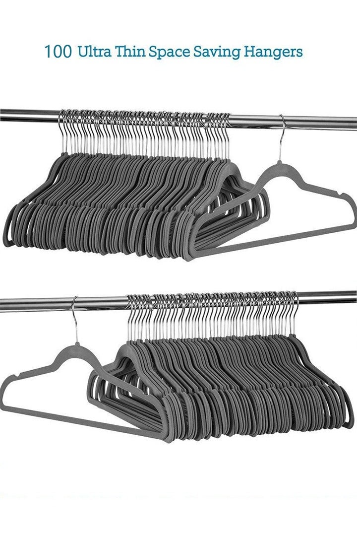 VELVET 100 flocking hangers, black flocking galvanized hooks - Image 2