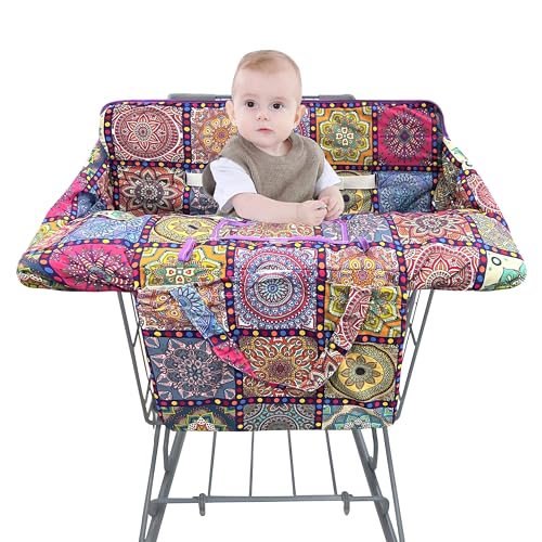 gxfcymxbd Shopping Cart Cover for Baby2in1 Baby Cart Covers with Portable Cloth Bag Cart Seat Pad for Babies Grocery Cushion Cover RestaurantSuitable for All Supermarkets and Restaurants - Image 3
