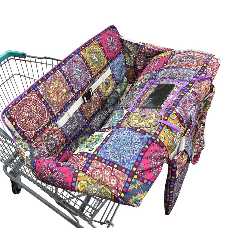 gxfcymxbd Shopping Cart Cover for Baby2in1 Baby Cart Covers with Portable Cloth Bag Cart Seat Pad for Babies Grocery Cushion Cover RestaurantSuitable for All Supermarkets and Restaurants - Image 2
