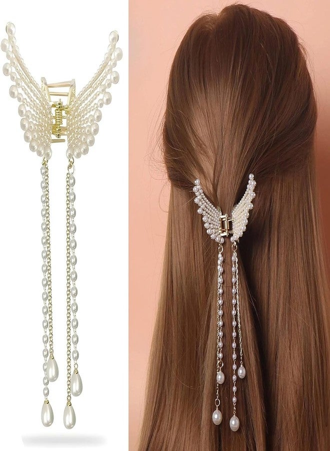 WEXUS Hair Clips for Women Ethnic Choice Korean Style Pearl Metal Hair Clutcher Durable & Elegant Metal Claw Clips, Perfect for Everyday Use & Special Occasions (Pack Of 1) - Image 1