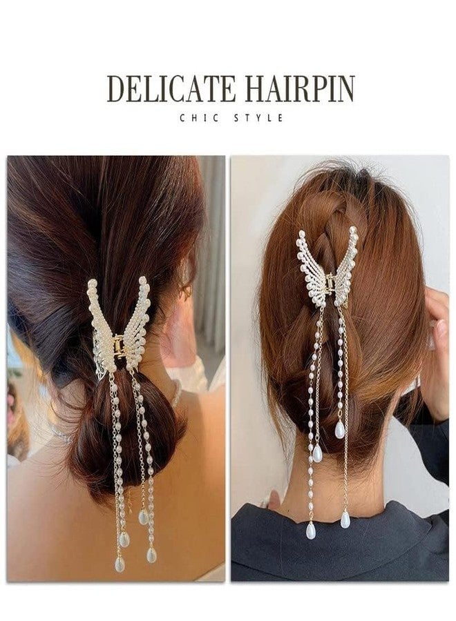 WEXUS Hair Clips for Women Ethnic Choice Korean Style Pearl Metal Hair Clutcher Durable & Elegant Metal Claw Clips, Perfect for Everyday Use & Special Occasions (Pack Of 1) - Image 3