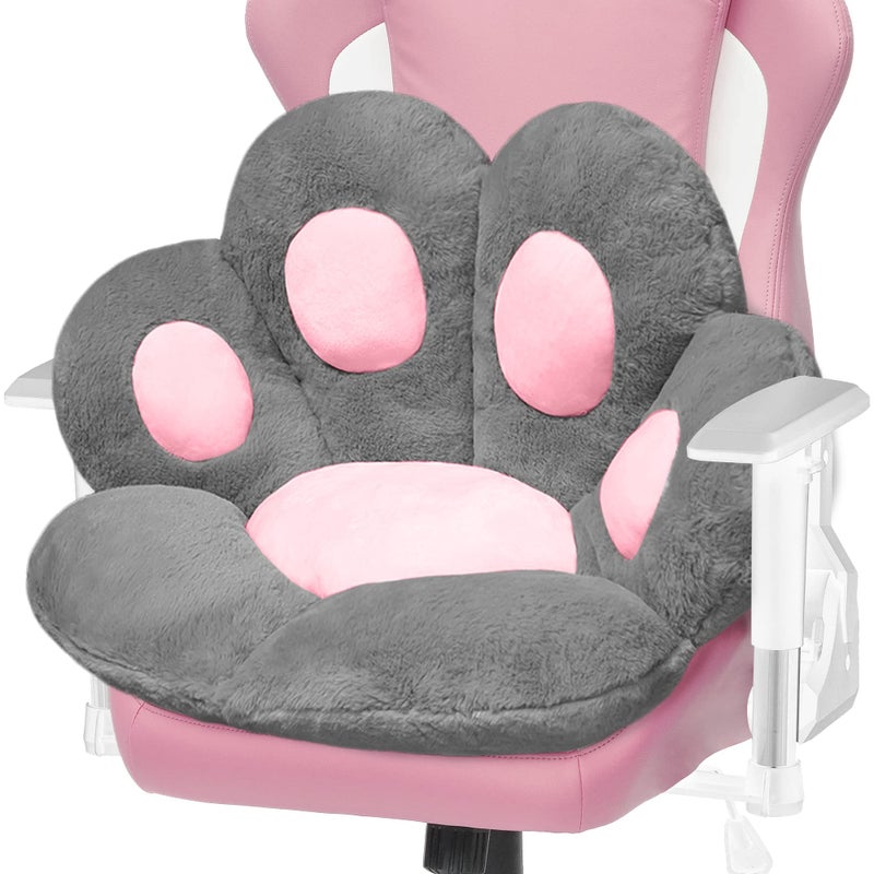 ELFJOY Cat Paw Cushion Comfy Plush Chair Cushions for Office Computer Gaming Chairs Soft Cute Floor Pillow for Dining Room Bedroom Decor 236 x 276 Grey