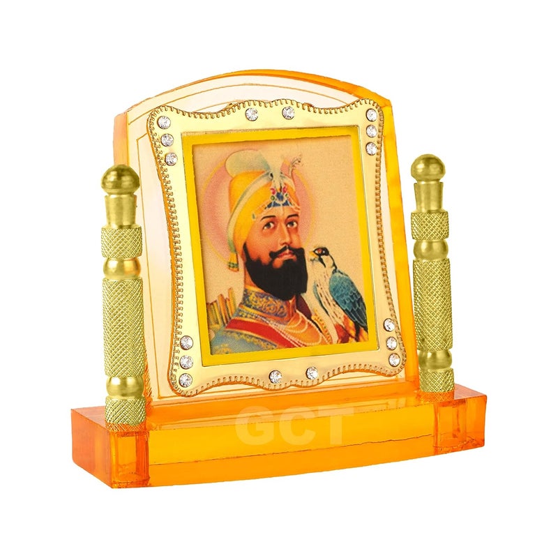 GCT Guru Gobind Singh Ji (J001-2-A) Sikh Religious Acrylic Frame for Car Dashboard (L*B*H- 3.3 x 1.2 x 3.3 Inches) - Image 3