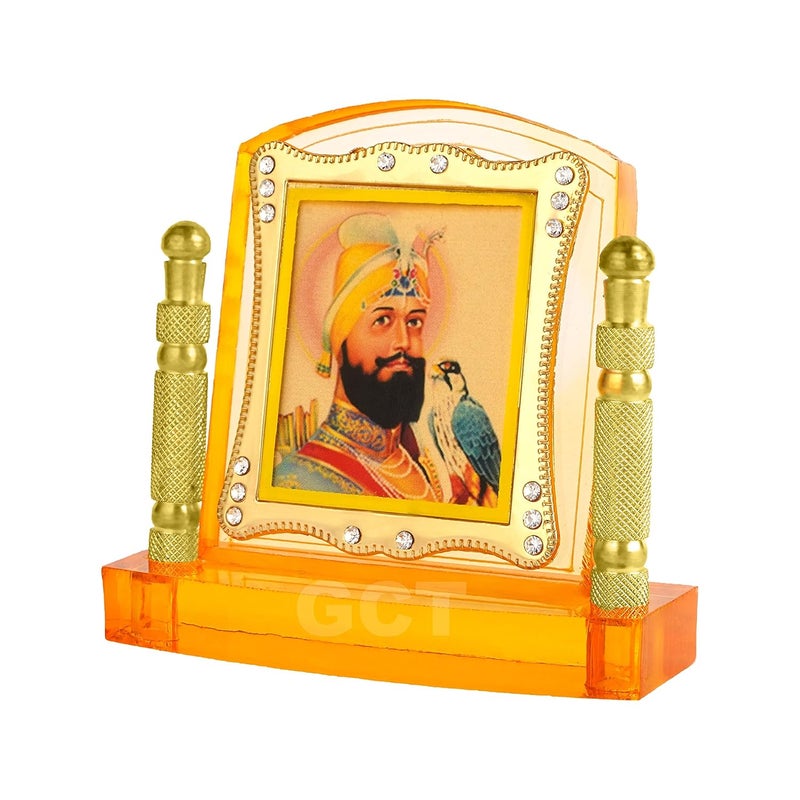GCT Guru Gobind Singh Ji (J001-2-A) Sikh Religious Acrylic Frame for Car Dashboard (L*B*H- 3.3 x 1.2 x 3.3 Inches) - Image 4