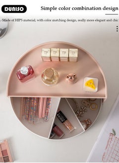 DUNISO Multi-Function Rotating Storage Organizer,Cosmetic Storage Box,Rotating Storage Box Desktop Placement Half Circle Student Children Stationery Storage Box,Half Circle Rotating Universal Bathroom Organization Solution Holder  - Image 3