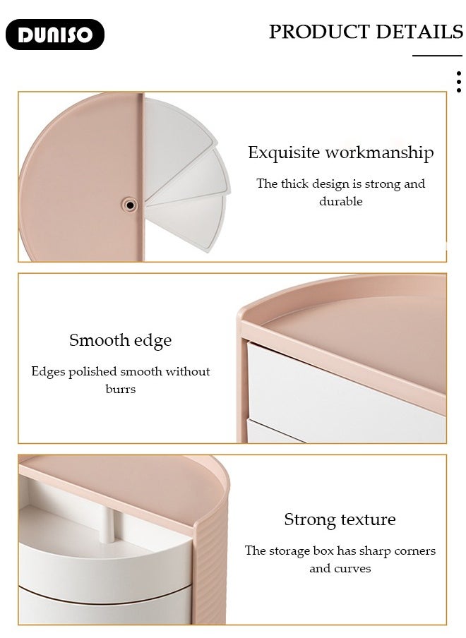 DUNISO - Multi-Function Rotating Storage Organizer,Cosmetic Storage Box,Rotating Storage Box Desktop Placement Half Circle Student Children Stationery Storage Box,Half Circle Rotating Universal Bathroom Organization Solution Holder - Image 1