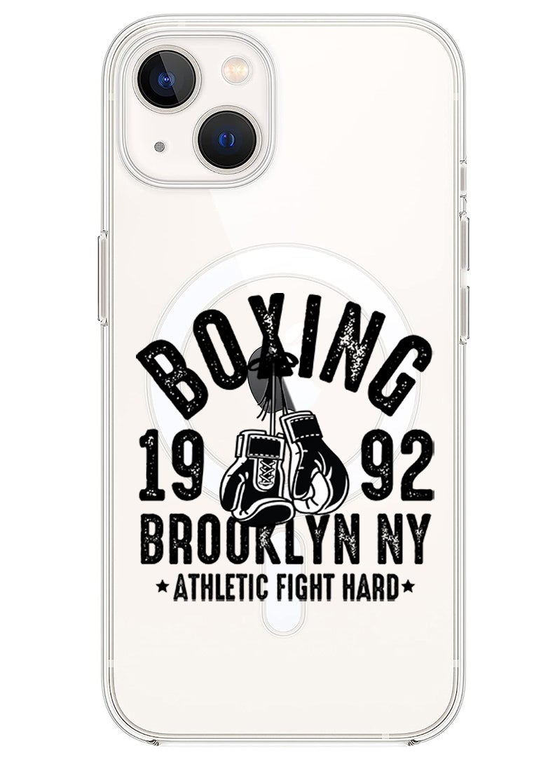 Magnetic Case for iPhone 13 6.1-inch Compatible with MagSafe Wireless Charging, Shockproof Phone Bumper Cover Boxing Brooklyn black copy