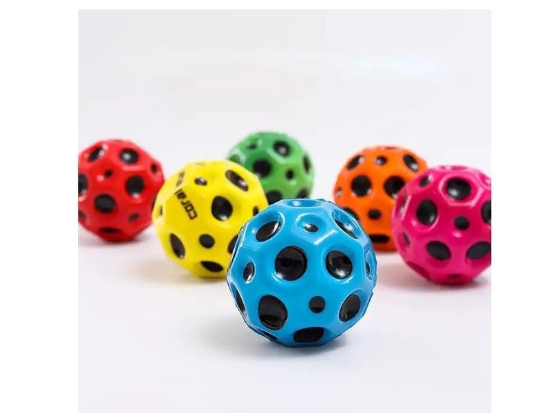 DMDENT Moon Bouncy Coral Anti Stress Bouncing for Kids Soft Rubber Bounce Set Playground Gift Boys Girl Crazy Fun Super Star Children Bouncy Ball Rendom Colour (Bouncy) (Pack of 1) - Image 1