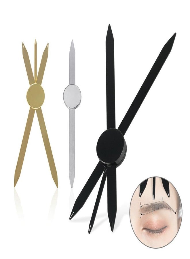 HOTWE Brow Measuring Tool for Mapping, Stainless Steel Compass Eyebrow Ruler for Microblading Eyeliner Semi Permanent Makeup (Black) - Image 3