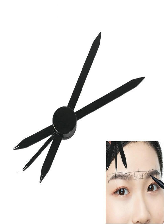 HOTWE Brow Measuring Tool for Mapping, Stainless Steel Compass Eyebrow Ruler for Microblading Eyeliner Semi Permanent Makeup (Black) - Image 1