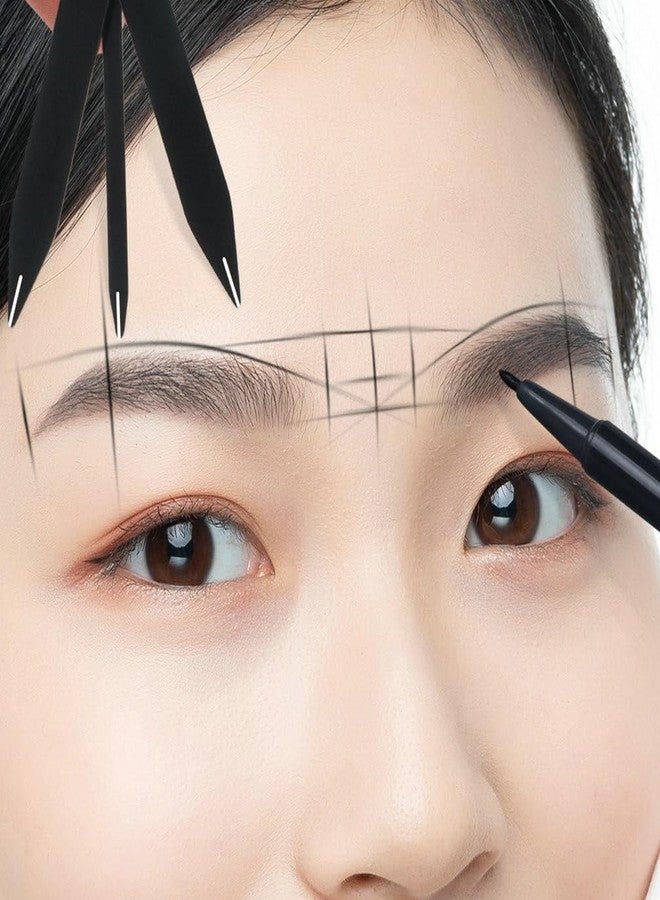 HOTWE Brow Measuring Tool for Mapping, Stainless Steel Compass Eyebrow Ruler for Microblading Eyeliner Semi Permanent Makeup (Black) - Image 2