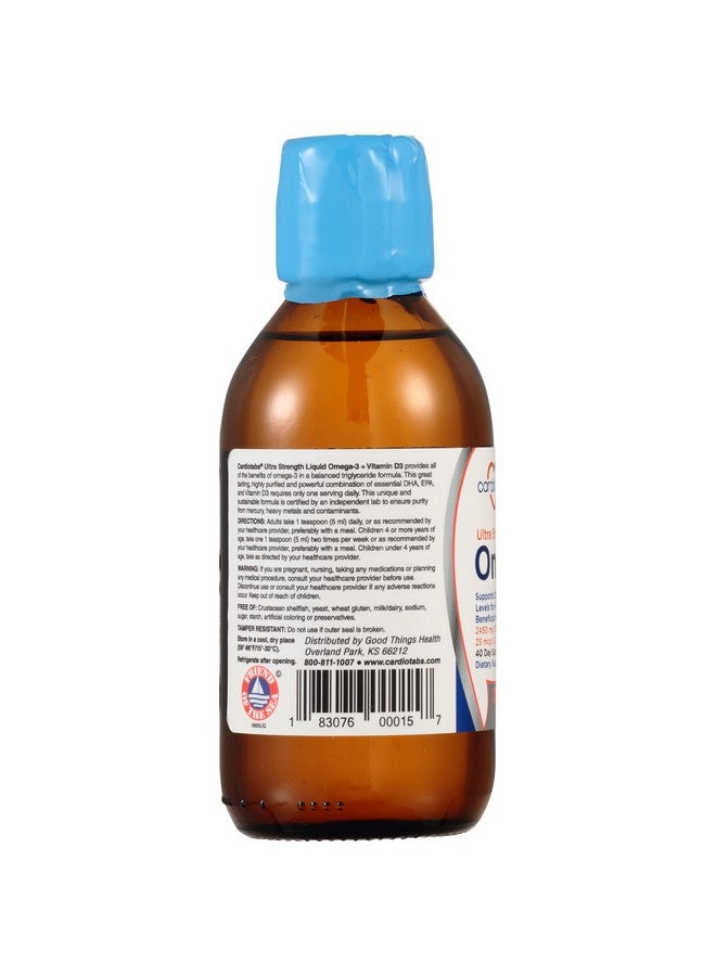 CardioTabs Ultra Strength Liquid Omega3 + Vitamin D3 Fish Oil Supplements 4500Mg Omega3 Marine Oil From Fish Oil And Calamarine 2130Mg Dha And Epa + 1000 Iu Of Vitamin D3 6.8 Fl Oz  - Image 5