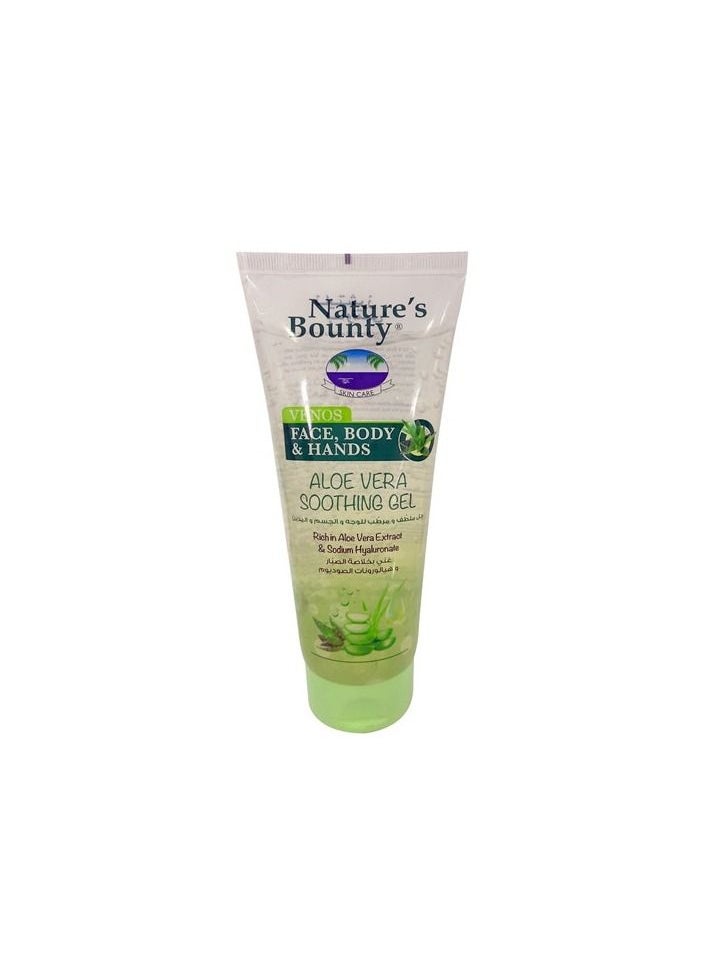 NATURE'S BOUNTY - Nature's Bounty Venos Aloe Soothing Gel for Face, Body & Hands – Hydrating & Calming Aloe Vera Gel, 200ml - Image 1