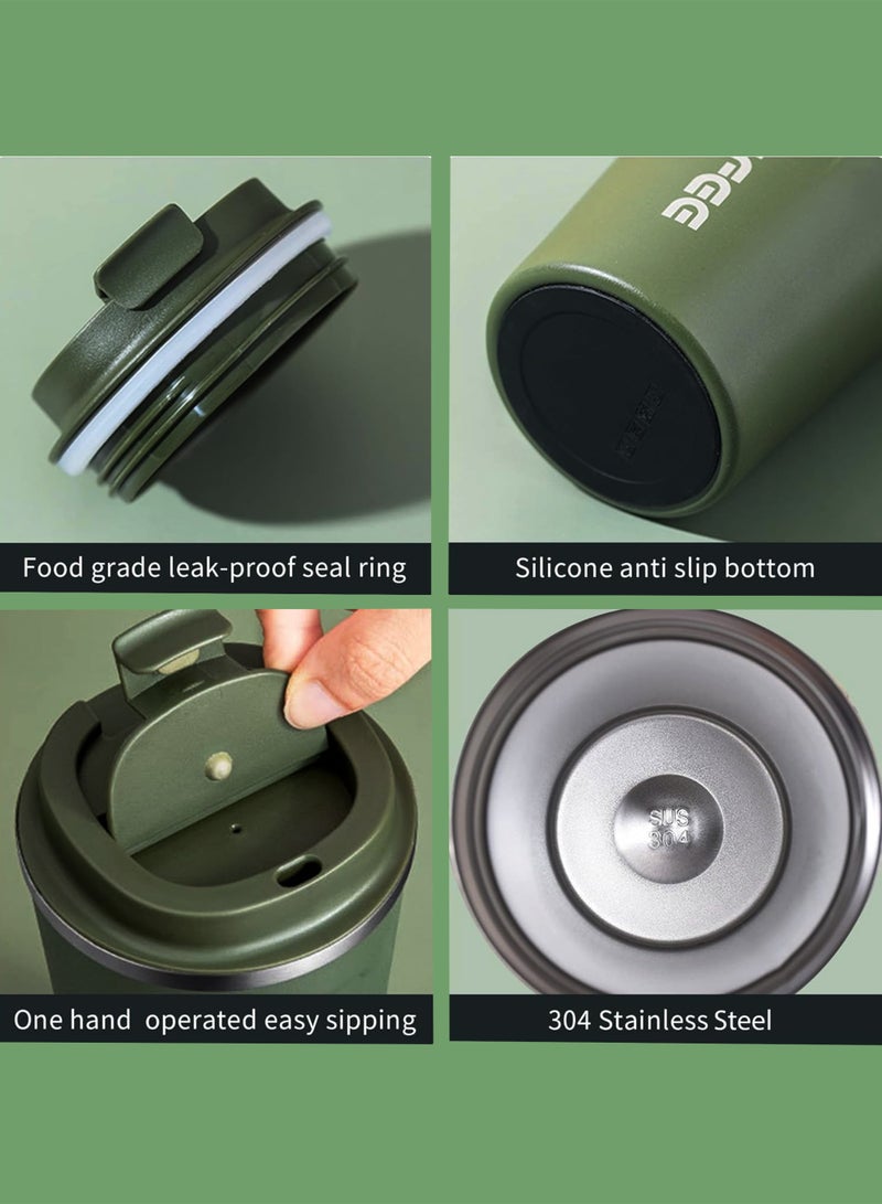 توشيونيكس كوب مفرغ من الهواء مزدوج الجدار من الفولاذ المقاوم للصدأ مع غطاء وختم مانع للتسرب، كوب قهوة معزول خالٍ من مادة BPA، زجاجة حرارية تحافظ على المشروبات ساخنة أو باردة لساعات - 510 مل - Image 5